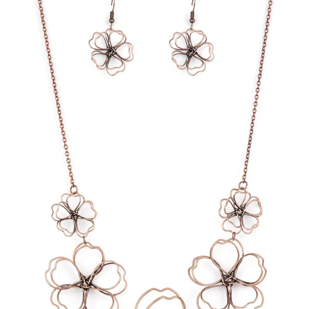 Paparazzi The Show Must Grow On Copper Necklace & Earrings Set